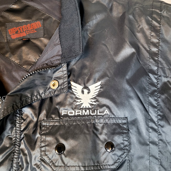 Vintage 80s Upstream Racing Division XL "Formula Boat Logo" Jacket Adult Black - Picture 2 of 16